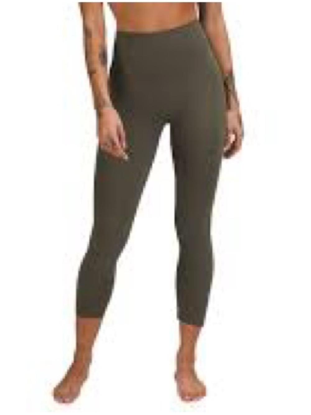 Lululemon High-Waist Olive Green Sculpting Capri Leggings